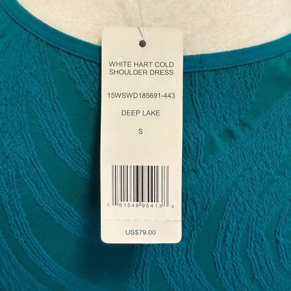 White Hart Cold Shoulder Dress-Deep Lake - Picture 7 of 8